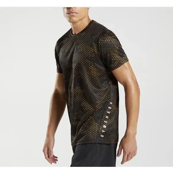 Gymshark Shirt Mens XS Yellow Volt Geometric Athleisure Fitness Gym Workout - Picture 14 of 14